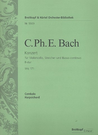 Konzert B-Dur Wq171 fr Violoncello, Streicher und Bc Cembalo