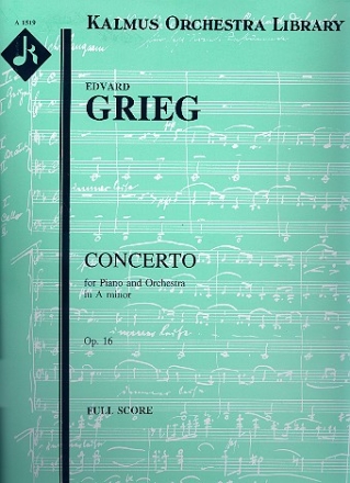 Concerto a minor op.16 for piano and orchestra score