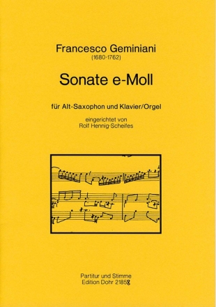 Sonate e-Moll fr Altsaxophon und Klavier (Orgel)