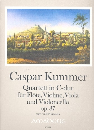 Quartett C-Dur op.37 fr Flte, Violine, Viola und Violoncello Partitur und Stimmen