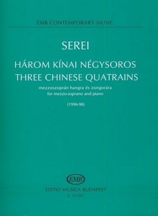 3 Chinese Quatrains for mezzo-soprano and piano