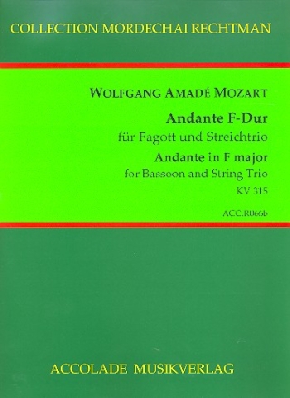 Andante F-Dur KV315  fr fagott, Violine, Viola und Violoncello Partitur und Stimmen