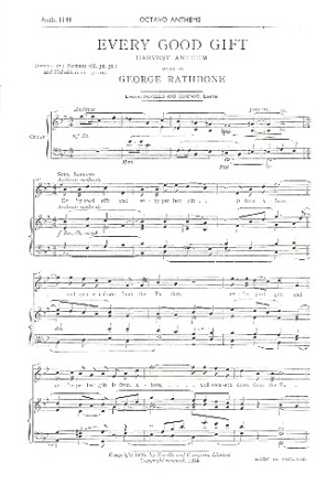 Every good Gift for solo soprano, mixed chorus and piano, score (en) Harvest anthem