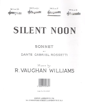 Silent Noon F major no.3 for voice and piano