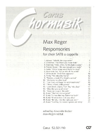 20 Responsories for mixed chorus score (en)