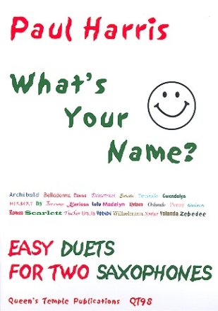 What's your name easy duets for 2 saxophones Partitur und Stimmen