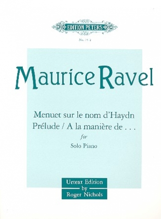 Menuet sur le nom Haydn et Prelude a la maniere de ... pour piano