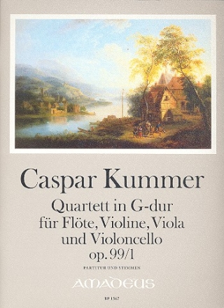 Quartett G-Dur op.99,1 fr Flte, Violine, Viola und Violoncello Partitur und Stimmen