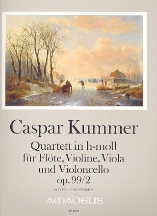 Quartett h-Moll op.99,2 fr Flte, Violine, Viola und Violoncello Partitur und Stimmen