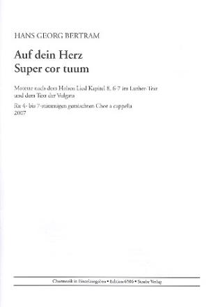 Auf dein Herz fr gem Chor a cappella Partitur (lat(dt)