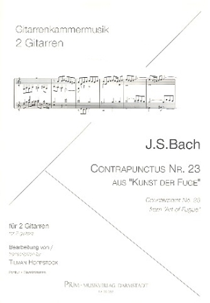 Contrapunctus Nr.23 aus Kunst der Fuge fr 2 Gitarren Partitur und Stimmen