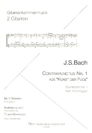 Contrapunctus Nr.1 aus Kunst der Fuge fr 2 Gitarren Partitur und Stimmen