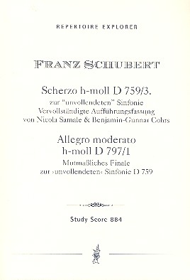 Scherzo h-Moll D759,3  und Allegro moderato h-Moll D797,1 fr Orchester Studienpartitur