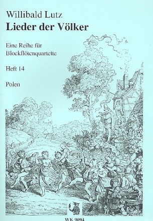 Lieder der Vlker Band 14  - Polen fr 4 Blockflten Partitur