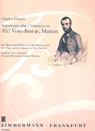 Variationen ber Ah vous dirai-je Maman fr 3 Flten und Altflte (Flten-Ensemble) Partitur und Stimmen