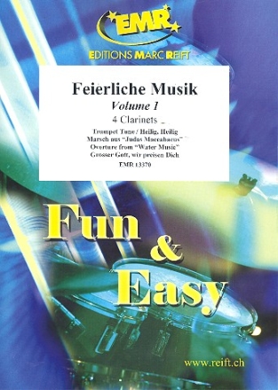 Feierliche Musik Band 1 fr 4 Klarinetten (Klavier/Orgel und Percussion ad lib) Partitur und Stimmen