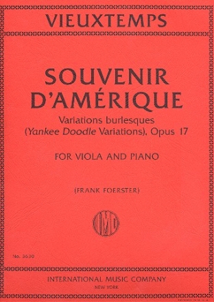 Souvenir d'Amerique op.17 for viola and piano