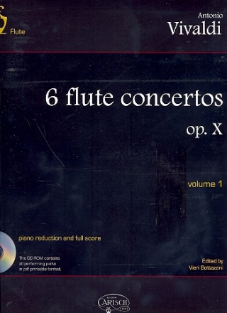 6 flute concertos op.10 vol.1 (nos.1-3) (+CD-Rom) flute and piano reductions and full scores