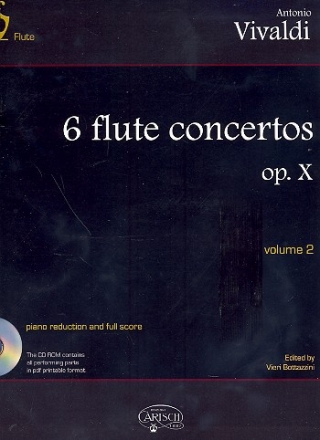 6 Flute Concertos op.10 vol.2 (nos.4-6) (+CD-Rom) flute and piano reductions and full scores