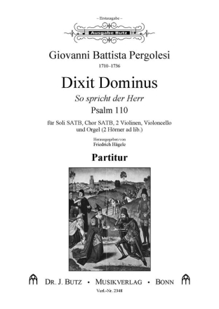 Dixit Dominus fr Soli, gem Chor, 2 Violinen, und Orgel (2 Hrner ad lib) Partitur