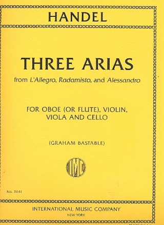 3 Arias for oboe (flute), violin, viola and cello score and parts