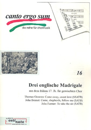 3 englische Madrigale fr gem Chor a cappella Partitur