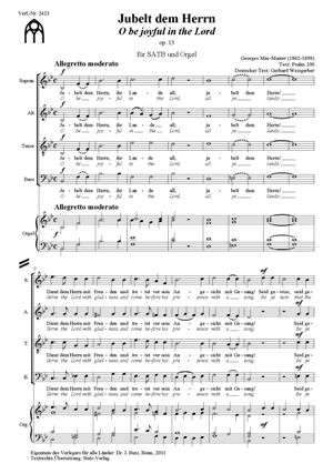 Jubelt dem Herrn op.13 fr gem Chor und Orgel Partitur (dt/en)