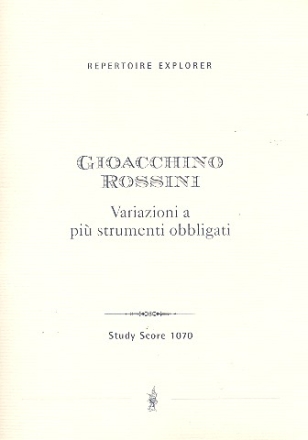 Variazioni a pi strumenti obbligati fr Instrumente und Streichorchester Studienpartitur