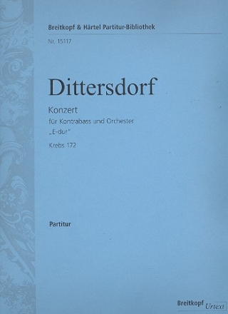 Konzert Krebs172 (Fassungen in E-Dur und D-Dur) fr Kontrabass und Orchester Partitur