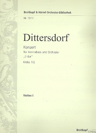 Konzert Krebs172 (Fassungen in E-Dur und D-Dur) fr Kontrabass und Orchester Violine 1