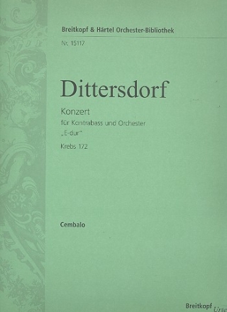 Konzert Krebs172 (Fassungen in E-Dur und D-Dur) fr Kontrabass und Orchester Basso continuo/Cembalo