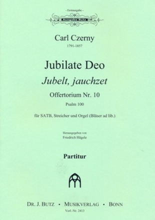 Jubilate Deo fr gem Chor, Streicher und Orgel (Blser ad lib) Partitur