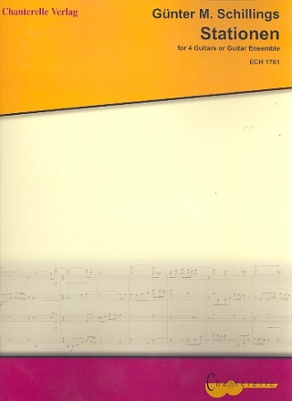 Stationen for 4 guitars (ensemble) score and parts