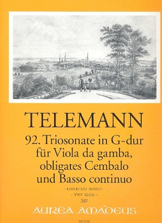 Triosonate G-Dur Nr.92 fr Viola da gamba, Cembalo und Bc Partitur und Stimmen