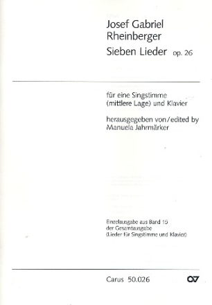 7 Lieder op.26  fr Gesang (mittel) und Klavier