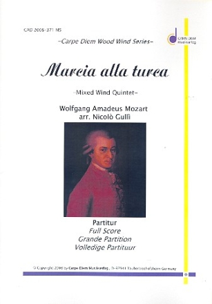 Marcia alla turca KV331 fr Flte, Oboe, Klarinette, Horn und Fagott Partitur und Stimmen