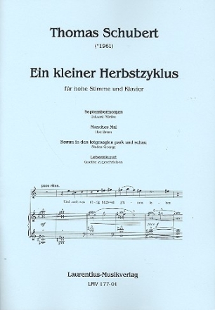 Ein kleiner Herbstzyklus fr Gesang (hoch) und Klavier