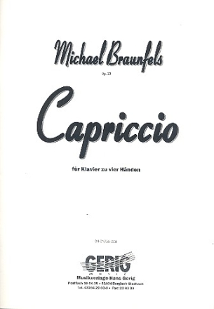 Capriccio op.23 fr Klavier zu 4 Hnden