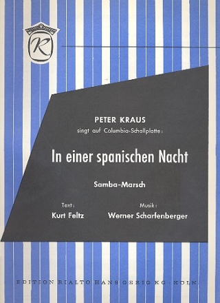 In einer spanischen Nacht: Einzelausgabe Gesang und klavier