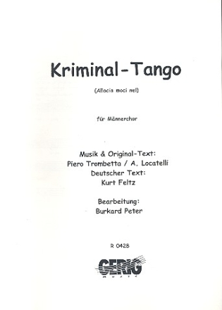 Kriminal-Tango fr Mnnerchor a cappella Partitur