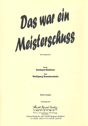 Das war ein Meisterschu: Einzelausgabe Gesang und Klavier