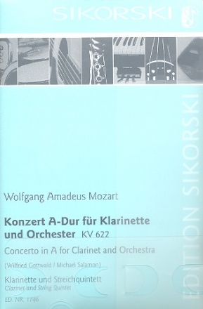 Konzert A-Dur fr Klarinette und Orchester fr Klarinette und 5 Streicher Partitur und Stimmen