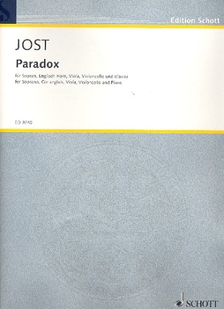 Paradox fr Sopran, Englischhorn, Viola, Violoncello und Klavier Partitur und Stimmen