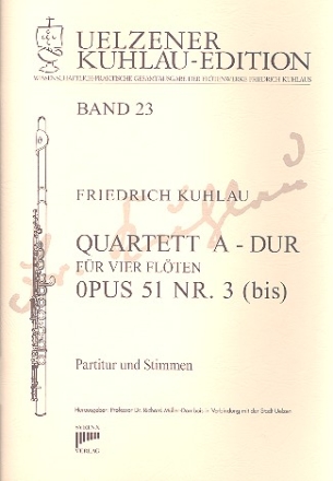 Quartett A-Dur op.51,3 bis fr 4 Flten Partitur und Stimmen