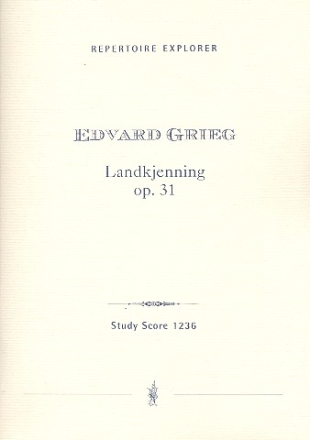 Landerkennung op.31 fr Bariton, Mnnerchor und Orchester (Orgel ad lib) Studienpartitur