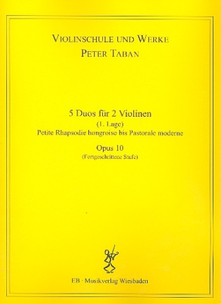 Schule op.10 - 5 Duos fr 2 Violinen Spielpartitur