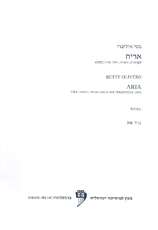 Aria for clarinet, piano, violin and cello score