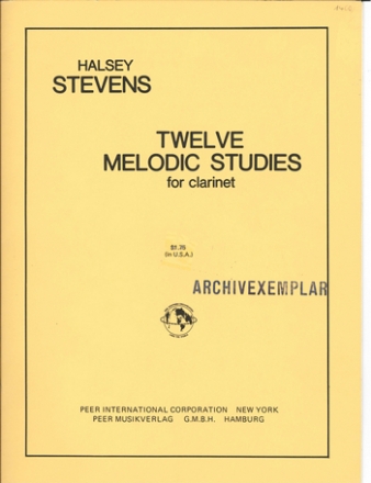 12 melodic Studies for clarinet solo