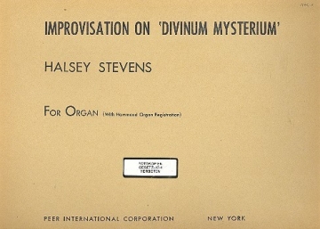 Improvisation on Divinum mysterium for organ with Hammond organ registration