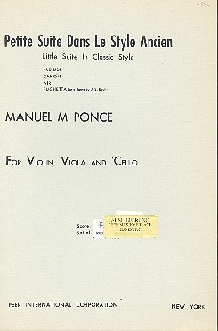 Petite suite dans le style ancien for violin, viola and violoncello study score